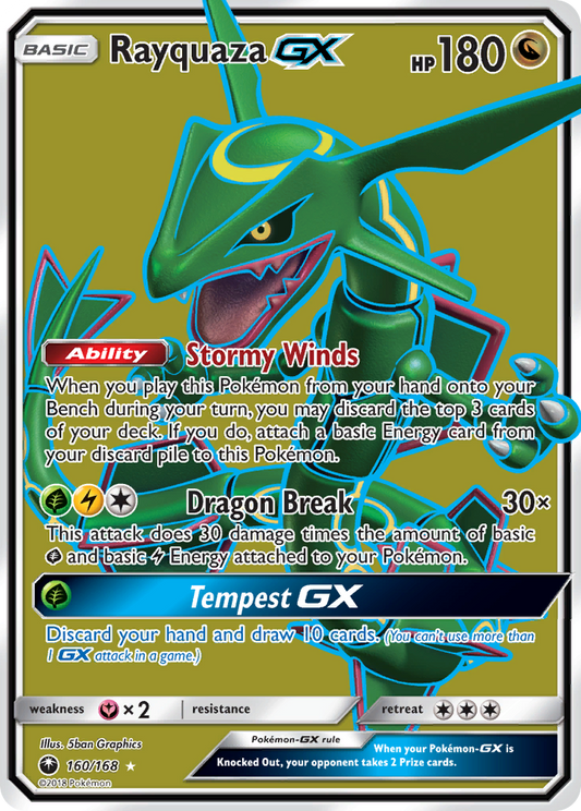 Rayquaza-GX 160/168 Rare Ultra | Celestial Storm | Pokemon Card