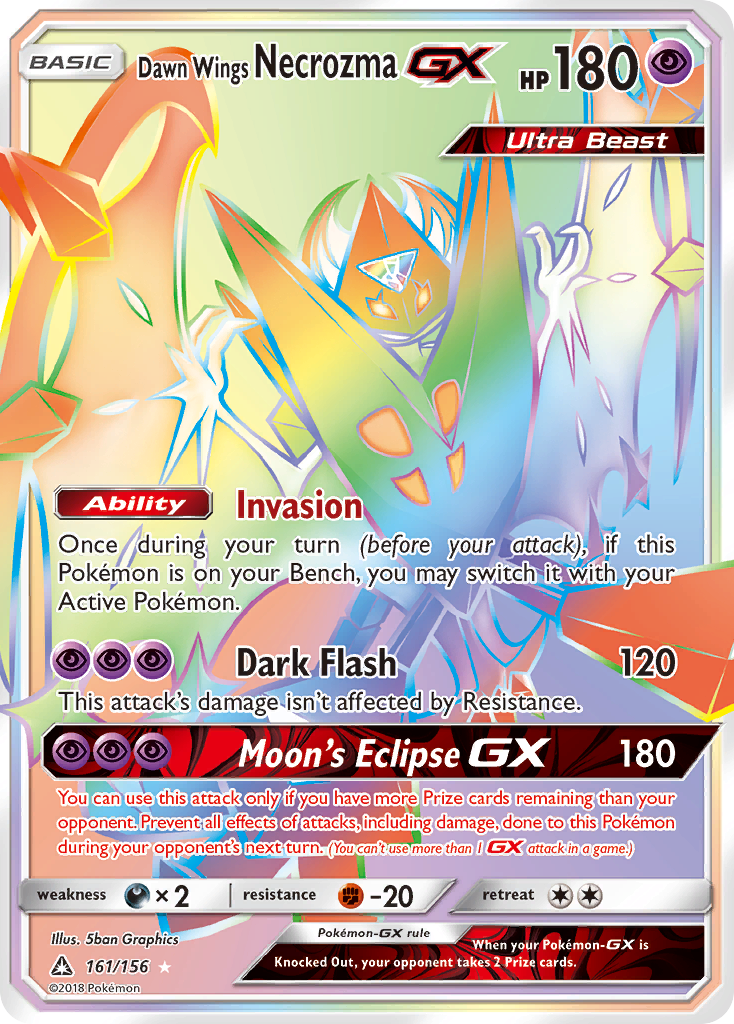 Dawn Wings Necrozma-GX 161/156 Rare Rainbow | Ultra Prism | Pokemon Card