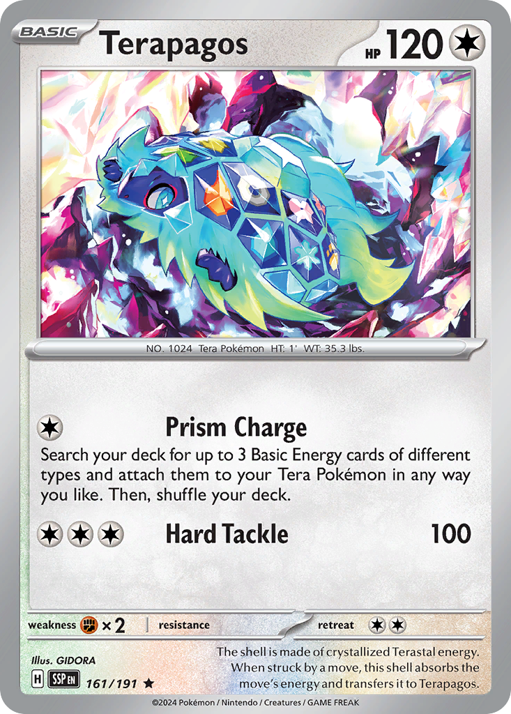 Terapagos 161/191 Rare Holo | Surging Sparks | Pokemon Card