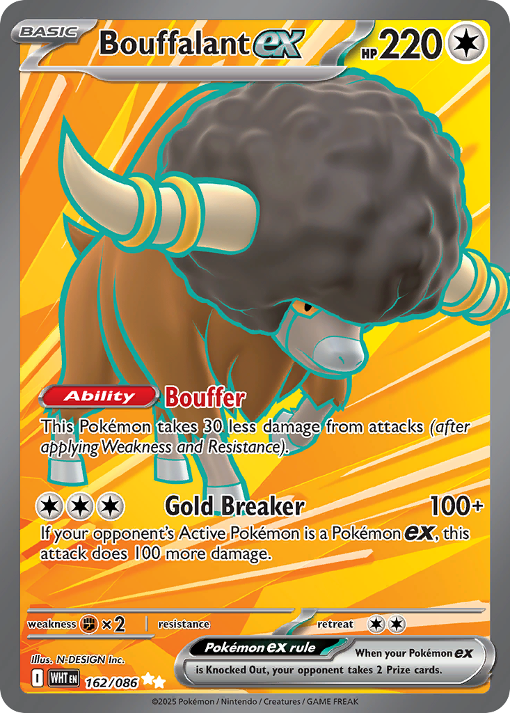 Bouffalant ex 162/86 Ultra Rare | White Flare | Pokemon Card