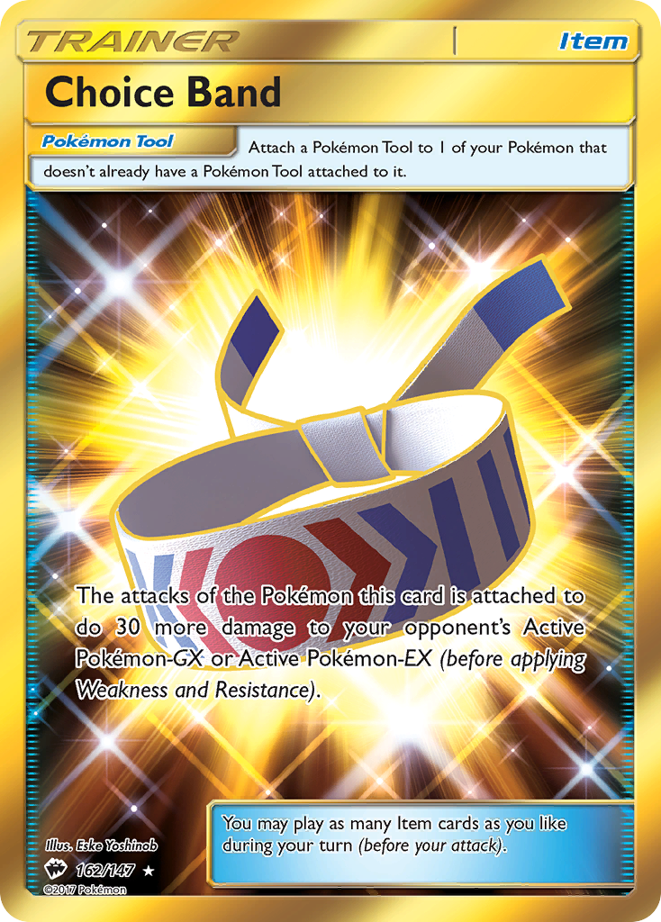 Choice Band 162/147 Rare Secret | Burning Shadows | Pokemon Card