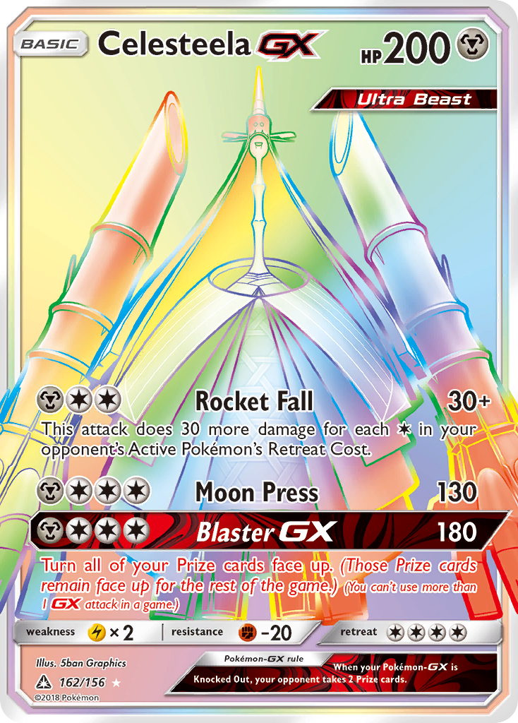 Celesteela-GX 162/156 Rare Rainbow | Ultra Prism | Pokemon Card