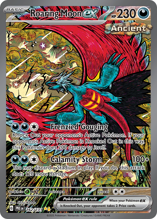 Roaring Moon ex 162/131 Special Illustration Rare | Prismatic Evolutions | Pokemon Card