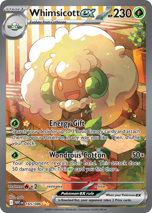 Whimsicott ex 165/86 Special Illustration Rare | White Flare | Pokemon Card
