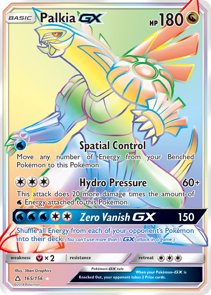 Palkia-GX 165/156 Rare Rainbow | Ultra Prism | Pokemon Card