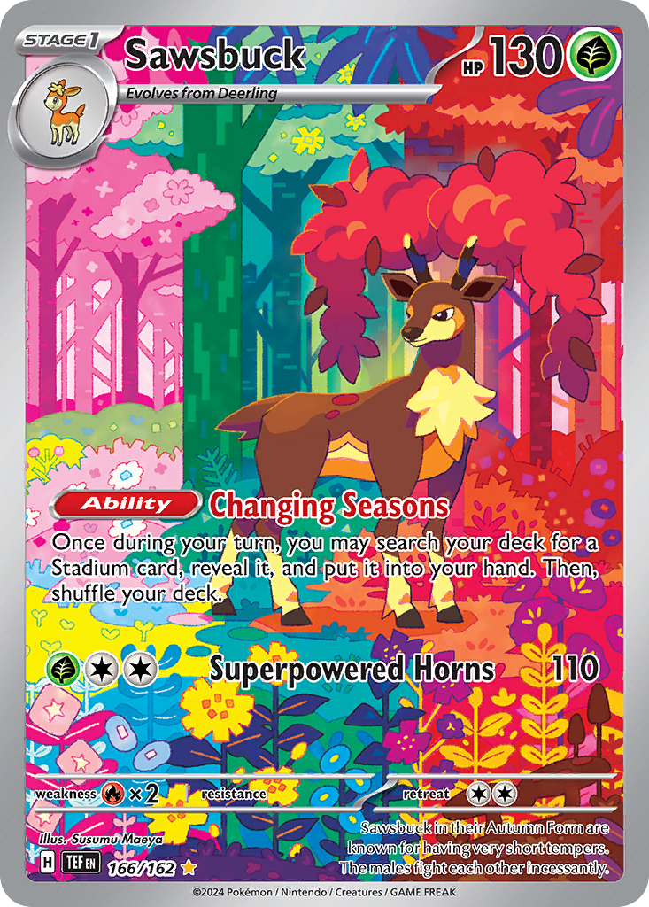 Sawsbuck 166/162 Illustration Rare | Temporal Forces | Pokemon Card