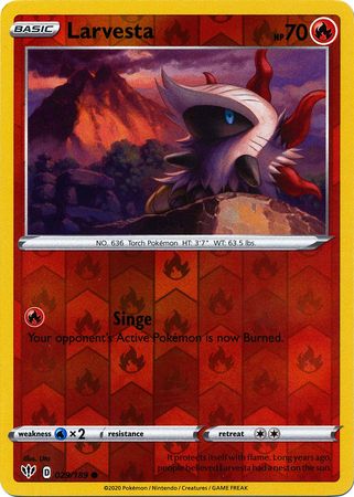 Larvesta 29/189 Reverse Holo | Darkness Ablaze | Pokemon Card