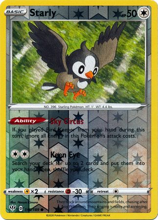 starly pokemon card price 145/189 - Starly Pokemon Card main image 1