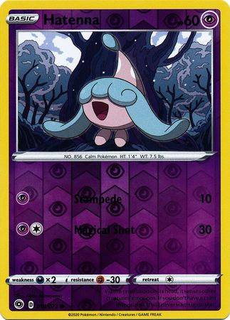 hatenna pokemon card SWSH040/307 holofoil pattern or surface detail) Pokemon TCG - s4a -