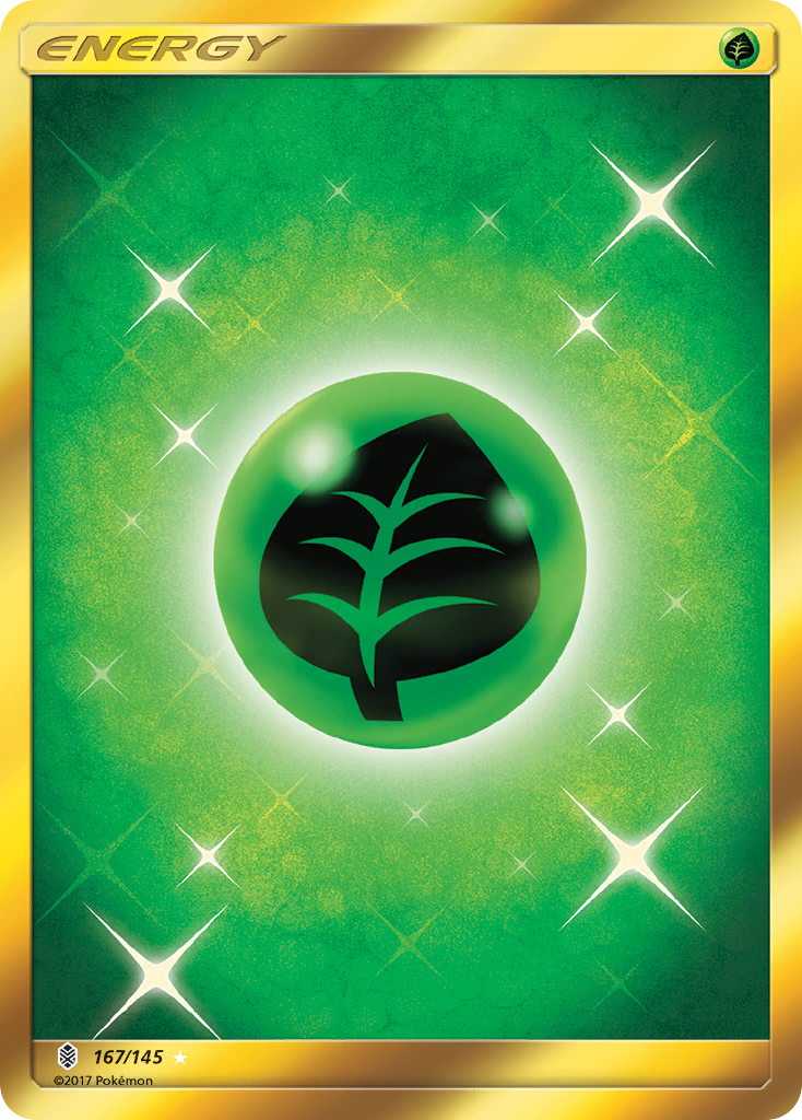 Grass Energy 167/145 Rare Secret | Guardians Rising | Pokemon Card