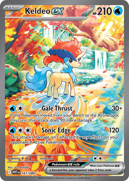 Keldeo ex 167/86 Special Illustration Rare | White Flare | Pokemon Card