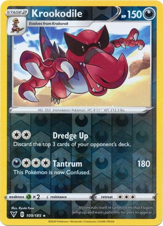 Krookodile 109/185 Reverse Holo | Vivid Voltage | Pokemon Card