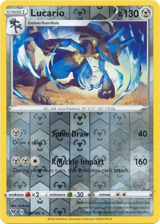 Lucario 120/185 Reverse Holo | Vivid Voltage | Pokemon Card