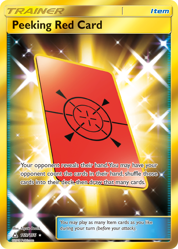 Peeking Red Card 169/156 Rare Secret | Ultra Prism | Pokemon Card