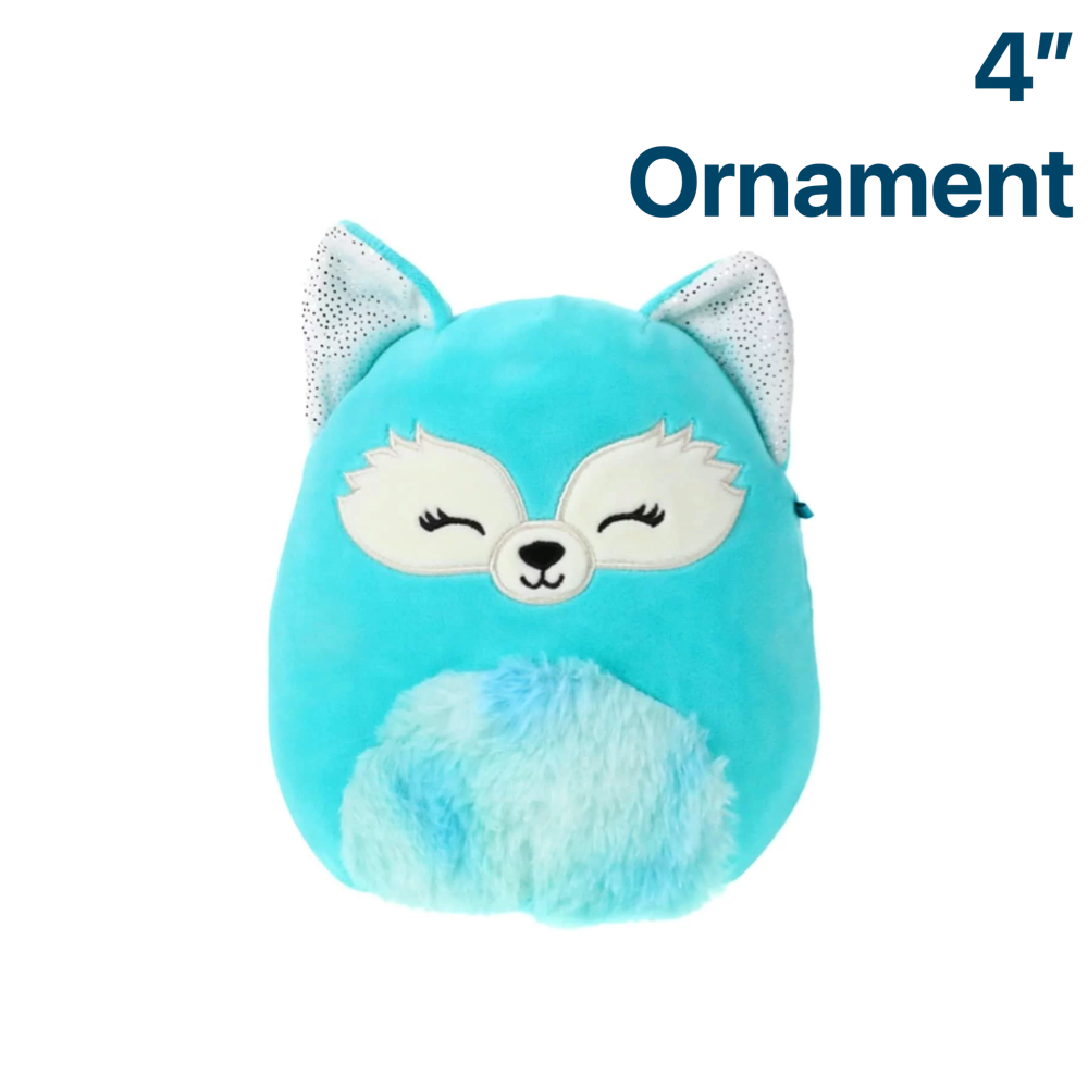 Dabney the Blue Fox ~ Holiday 4" Ornament Squishmallow Plush