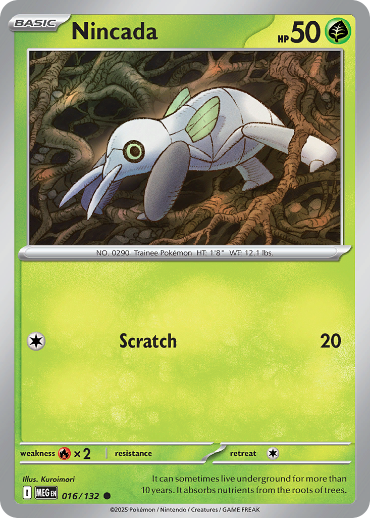 Nincada 16/132 Common | Mega Evolution | Pokemon Card