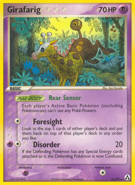 Girafarig 16/92 Rare | Legend Maker | Pokemon Card