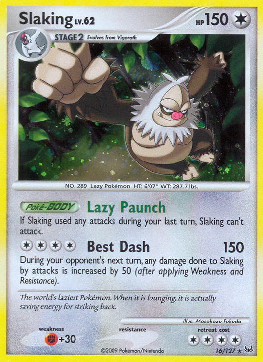 Slaking 16/127 Rare Holo | Platinum | Pokemon Card