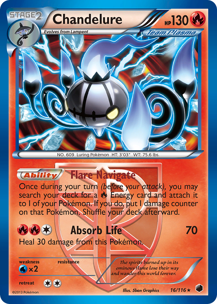 Chandelure 16/116 Rare Holo | Plasma Freeze | Pokemon Card