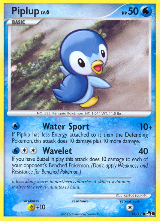 Piplup 16/17 Common | POP Series 9 | Pokemon Card