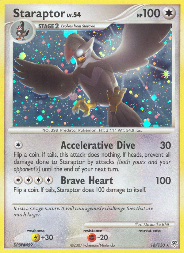 Staraptor 16/130 Rare Holo | Diamond & Pearl | Pokemon Card