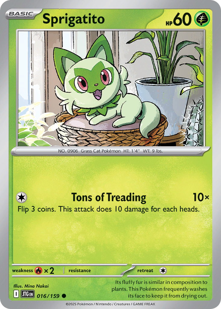 Sprigatito 16/159 Common | Journey Together | Pokemon Card