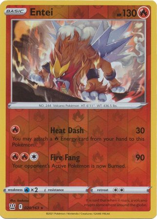Entei 20/163 Reverse Holo | Battle Styles | Pokemon Card