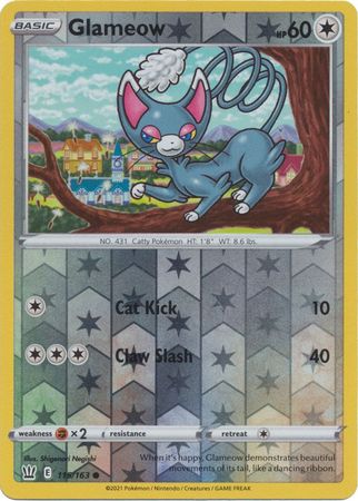 Glameow 115/163 Reverse Holo | Battle Styles | Pokemon Card