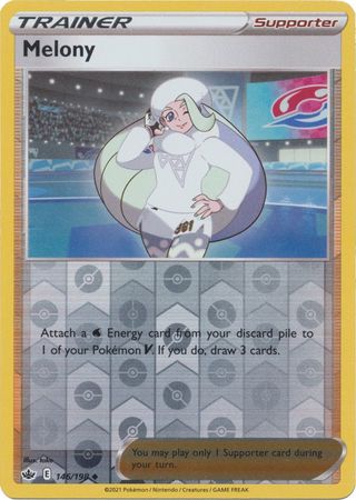 melony rare league card 195/198 - Chilling Reign Holofoil Included in an acrylic case for lasting preservation and featuring a striking image of the captivating character Melony (Full Art) 195 -