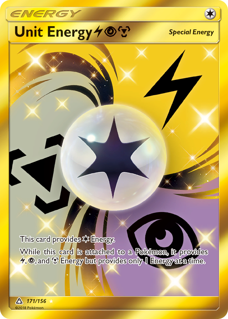 Unit Energy LightningPsychicMetal 171/156 Rare Secret | Ultra Prism | Pokemon Card