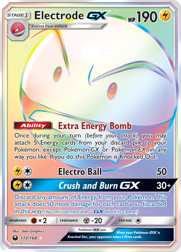 Electrode-GX 172/168 Rare Rainbow | Celestial Storm | Pokemon Card