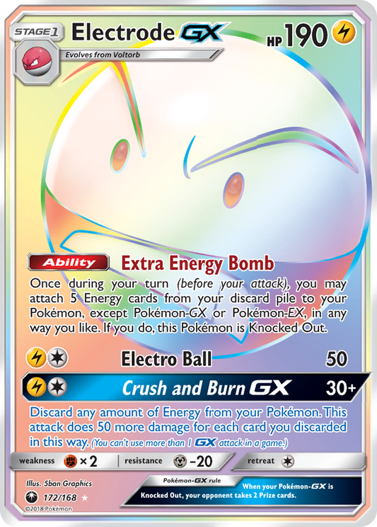 Electrode-GX 172/168 Rare Rainbow | Celestial Storm | Pokemon Card