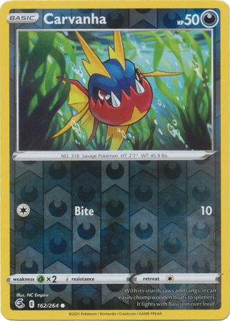 Carvanha 162/264 Reverse Holo | Fusion Strike | Pokemon Card