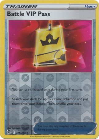 Battle VIP Pass 225/264 Reverse Holo | Fusion Strike | Pokemon Card