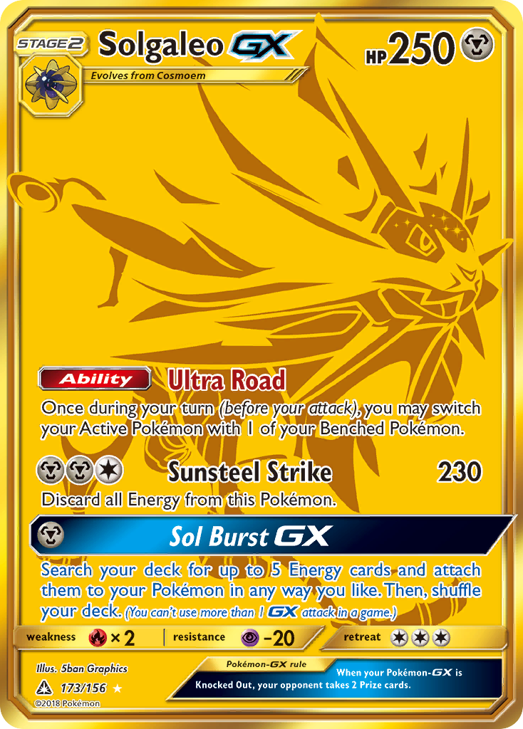 Solgaleo-GX 173/156 Rare Secret | Ultra Prism | Pokemon Card