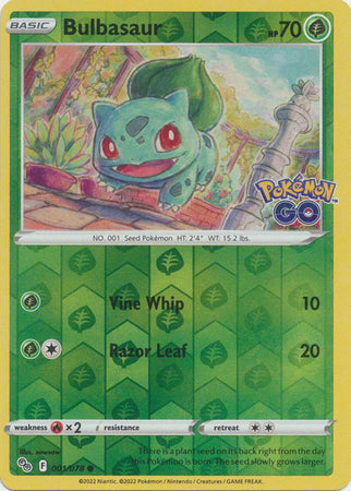 Bulbasaur 1/78 Reverse Holo | Pokémon GO | Pokemon Card
