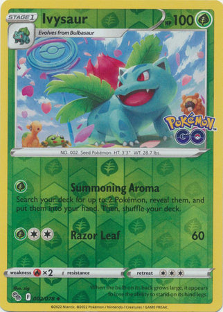 Ivysaur 2/78 Reverse Holo | Pokémon GO | Pokemon Card