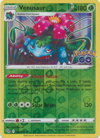 Venusaur 3/78 Reverse Holo | Pokémon GO | Pokemon Card