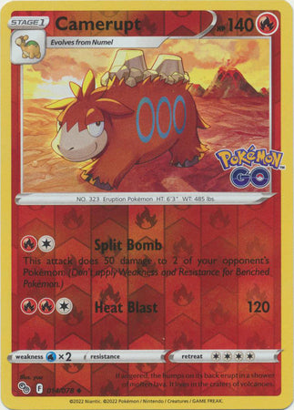 Camerupt 14/78 Reverse Holo | Pokémon GO | Pokemon Card