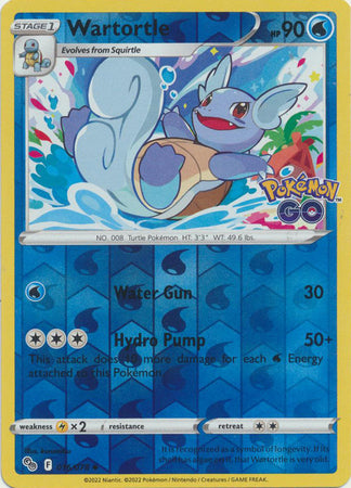 Wartortle 16/78 Reverse Holo | Pokémon GO | Pokemon Card