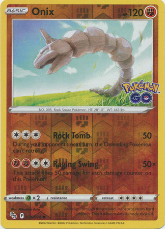 Onix 36/78 Reverse Holo | Pokémon GO | Pokemon Card