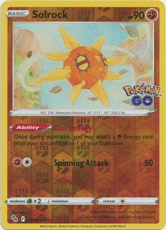 Solrock 39/78 Reverse Holo | Pokémon GO | Pokemon Card