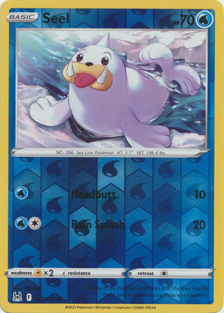 Seel 33/196 Reverse Holo | Lost Origin | Pokemon Card