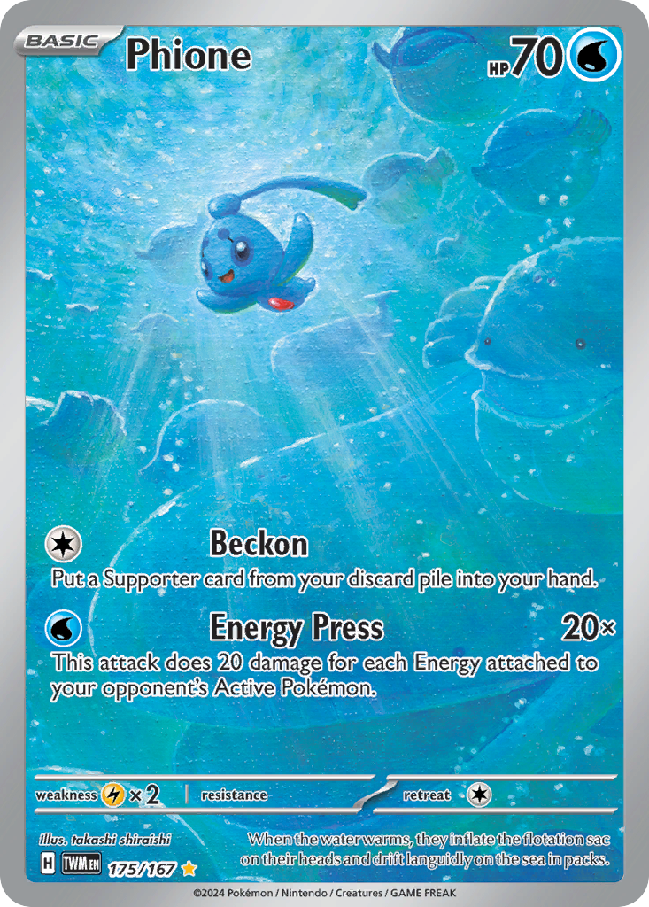 Phione 175/167 Illustration Rare | Twilight Masquerade | Pokemon Card