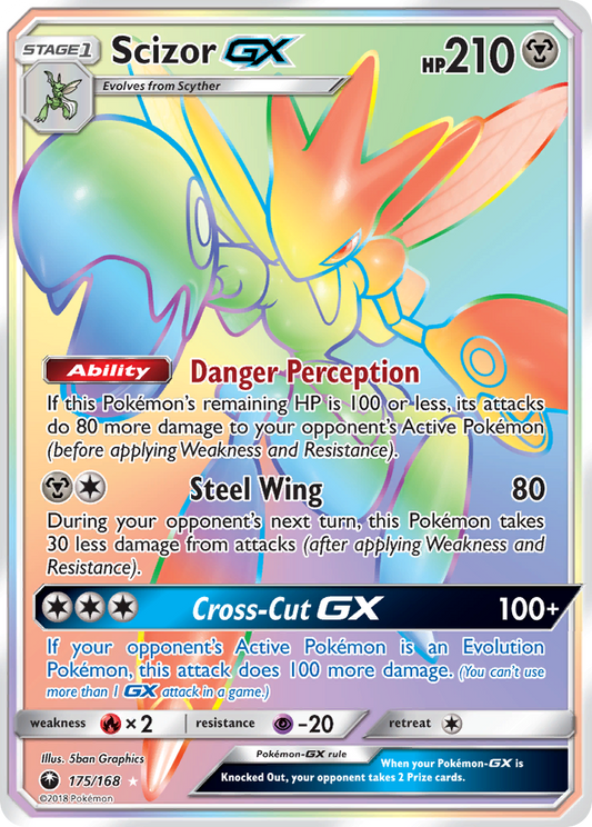Scizor-GX 175/168 Rare Rainbow | Celestial Storm | Pokemon Card