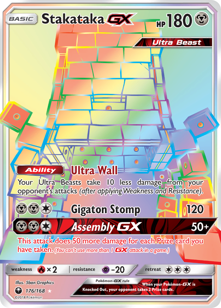 Stakataka-GX 176/168 Rare Rainbow | Celestial Storm | Pokemon Card
