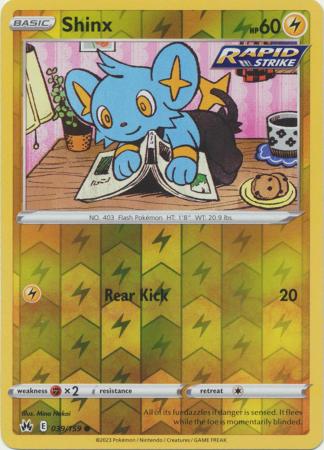 Shinx 39/159 Reverse Holo | Crown Zenith | Pokemon Card