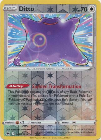 Ditto 107/159 Reverse Holo | Crown Zenith | Pokemon Card