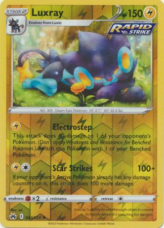 Luxray 43/159 Reverse Holo | Crown Zenith | Pokemon Card