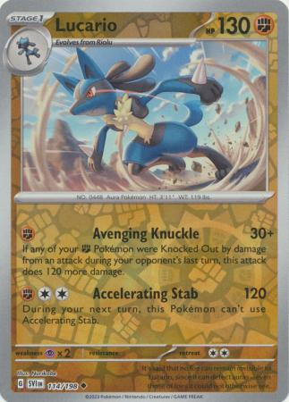 Lucario 114/198 Reverse Holo | Scarlet & Violet | Pokemon Card